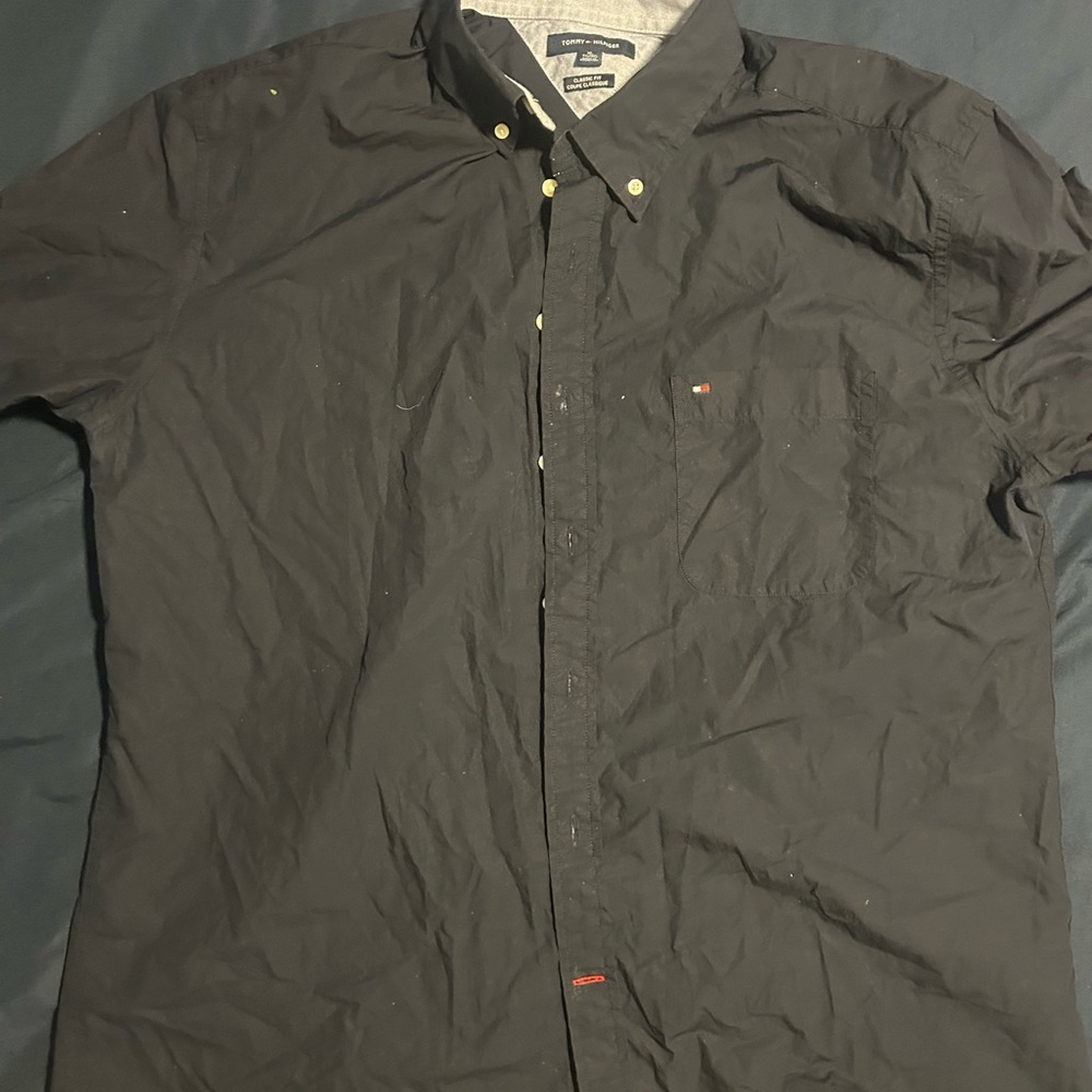 Blue Tommy Hilfiger button down shirt. XL